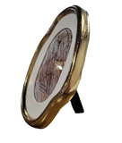 ALL NEW! Abstract Round Frame w/ Leather Inset