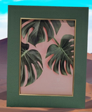 ALL NEW! Textured Palm Frame w/ Gold Inset