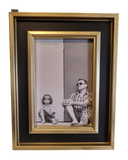 Painted Black Wooden Frame w/ Gold Trim